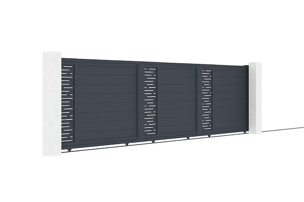 CASANOOV - Casanoov Portail coulissant 5 m ARLBERG H.140 aluminium gris - large