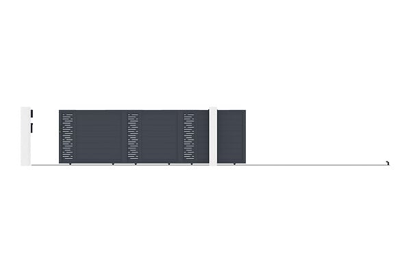 CASANOOV - Casanoov Portail coulissant 5 m ARLBERG H.140 aluminium gris - large