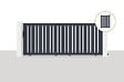 CASANOOV - Casanoov Portail coulissant 3,5x1,4 m VEYMONT + Portillon 1m VEYMONT H.140  cm gris - vignette