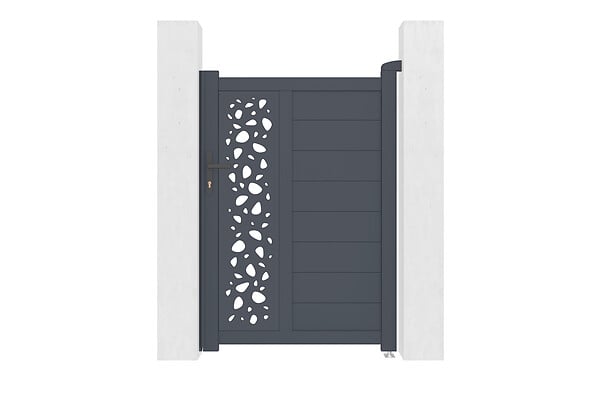 CASANOOV - Casanoov Portail coulissant 4 m SUNNY H.140  cm + Portillon 1m SUNNY H.140  cm aluminium gris - large