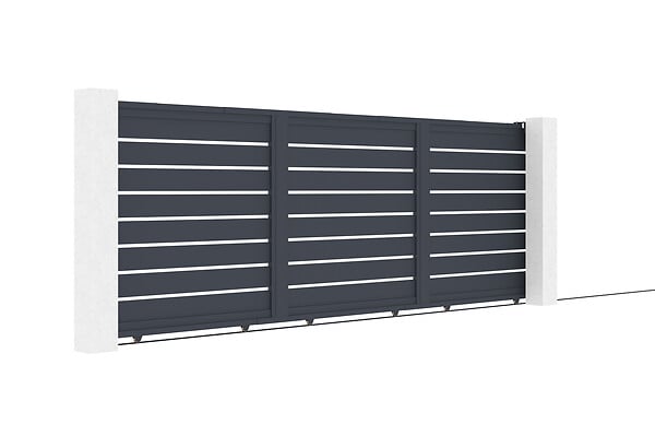 CASANOOV - Casanoov Portail coulissant 4,5 m VOGEL H.160  cm alu + portillon VOGEL H160 GRIS - large