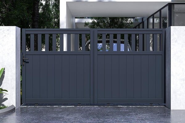 CASANOOV - Casanoov Portail coulissant 3 m SANTIS H.160  cm aluminium gris - large