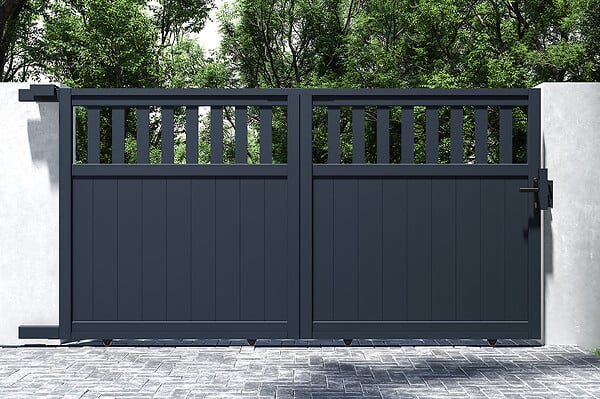 CASANOOV - Casanoov Portail coulissant 3 m SANTIS H.160  cm aluminium gris - large