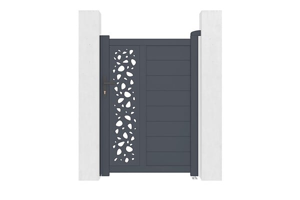 CASANOOV - Casanoov Portail coulissant 4 m SUNNY H.140  cm gris + Portillon 1m SUNNY H.140  cm gris + 4 poteaux ELDA + motorisation Ranger C300 - large