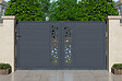 CASANOOV - Casanoov Portail coulissant 3 m SUNNY H.160  cm + Portillon 1m SUNNY H.160  cm aluminium gris - vignette
