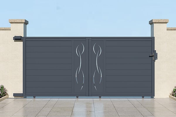 CASANOOV - Casanoov Portail coulissant 3,5 m LIFE H.160  cm aluminium gris - large
