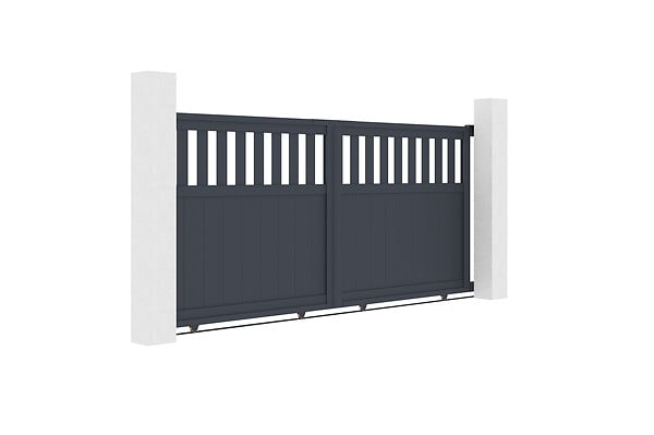 CASANOOV - Casanoov Portail coulissant 3 m SANTIS H.140  cm aluminium gris - large
