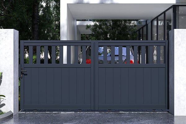 CASANOOV - Casanoov Portail coulissant 3 m SANTIS H.140  cm aluminium gris - large
