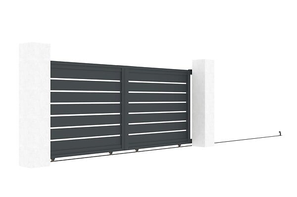 CASANOOV - Casanoov Portail coulissant 3,5 m VOGEL H.140  cm + 2 poteaux aluminium gris ELDA - large