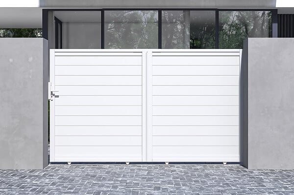 CASANOOV - Casanoov Portail coulissant 3 m EIGER H.180  cm aluminium blanc - large