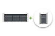 CASANOOV - Casanoov Pack portail coulissant 5 m VOGEL H.160  cm + Portillon H.166  cm gris - vignette