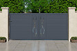 CASANOOV - Casanoov Portail coulissant 3,5 m LIFE H.160  cm + Portillon 1m LIFE H.160  cm aluminium gris - vignette