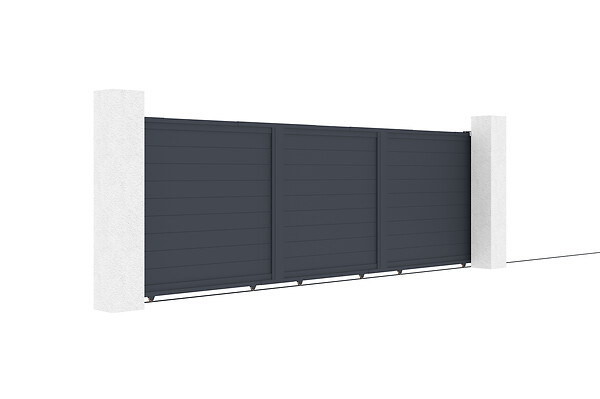 CASANOOV - Casanoov Portail coulissant 5 m EIGER H.160  cm + Portillon 1m gris EIGER H.160  cm aluminium - large