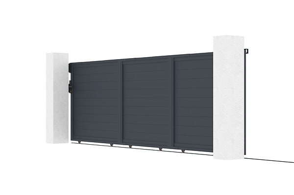 CASANOOV - Casanoov Portail coulissant 5 m EIGER H.160  cm + Portillon 1m gris EIGER H.160  cm aluminium - large