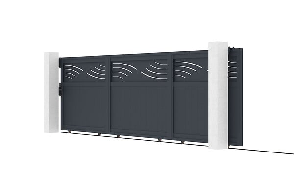 CASANOOV - Casanoov Portail coulissant 5 m HALTI H.160  cm aluminium gris - large