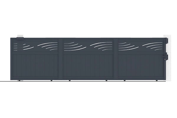 CASANOOV - Casanoov Portail coulissant 5 m HALTI H.160  cm aluminium gris - large