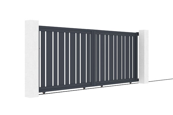 CASANOOV - Casanoov Portail coulissant 3,5x1,4 m VEYMONT + 2 poteaux EIFEL H.166  cm Gris - large