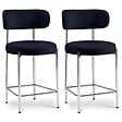 SICAAN - Sicaan Lot de 2 tabourets de bar bouclettes style contemporain NOVA bleu nuit - vignette