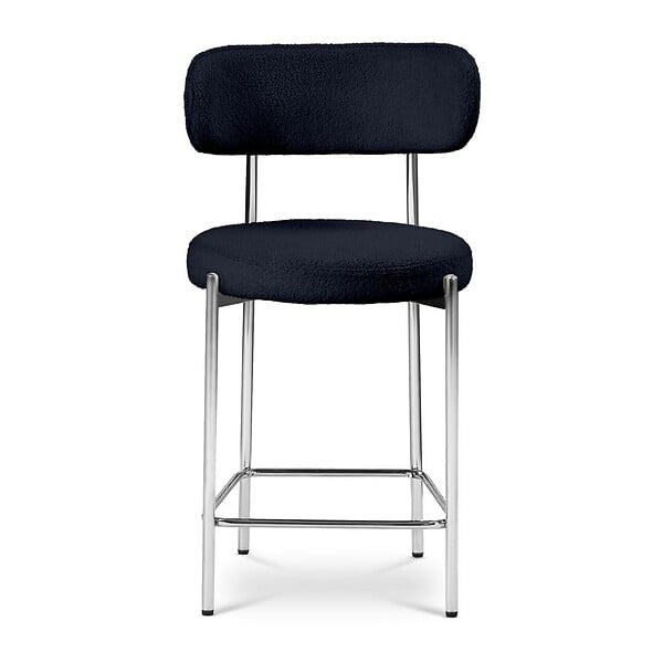 SICAAN - Sicaan Lot de 2 tabourets de bar bouclettes style contemporain NOVA bleu nuit - large