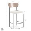 SICAAN - Sicaan Lot de 2 tabourets de bar scandinaves OLIVIA velours côtelé beige - vignette