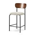 SICAAN - Sicaan Lot de 2 tabourets de bar scandinaves OLIVIA velours côtelé beige - vignette