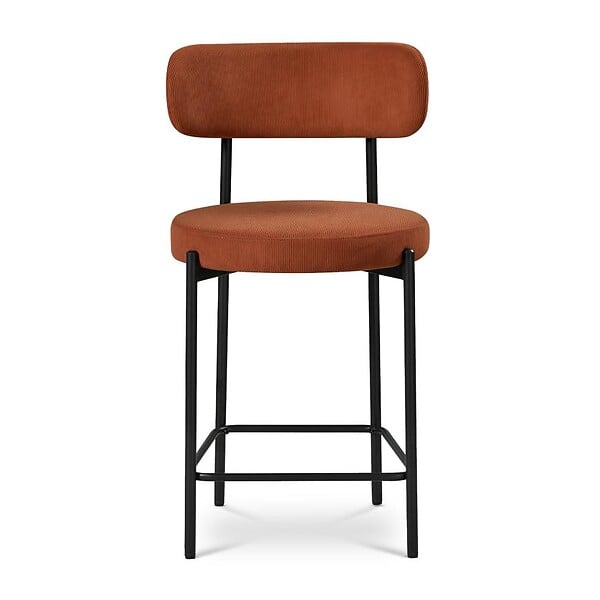 SICAAN - Sicaan Lot de 2 tabourets de bar modernes IRIS velours côtelé terracotta 65 cm - large