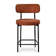 SICAAN - Sicaan Lot de 2 tabourets de bar modernes IRIS velours côtelé terracotta 65 cm - vignette