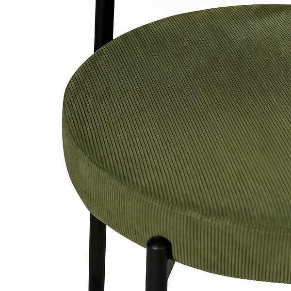SICAAN - Sicaan Lot de 2 tabourets de bar modernes IRIS velours côtelé kaki 65 cm - large