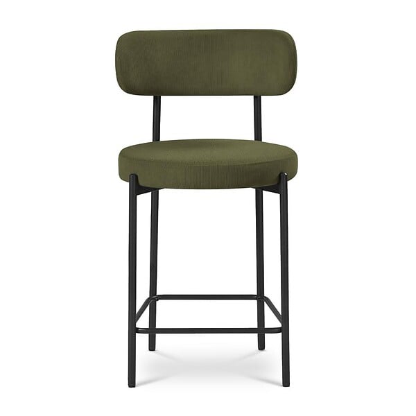 SICAAN - Sicaan Lot de 2 tabourets de bar modernes IRIS velours côtelé kaki 65 cm - large