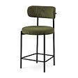 SICAAN - Sicaan Lot de 2 tabourets de bar modernes IRIS velours côtelé kaki 65 cm - vignette