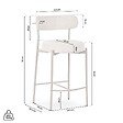 SICAAN - Sicaan Lot de 2 tabourets de Bar Contemporains GABY en Tissu Chenille Beige - vignette