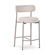 SICAAN - Sicaan Lot de 2 tabourets de Bar Contemporains GABY en Tissu Chenille Beige - vignette