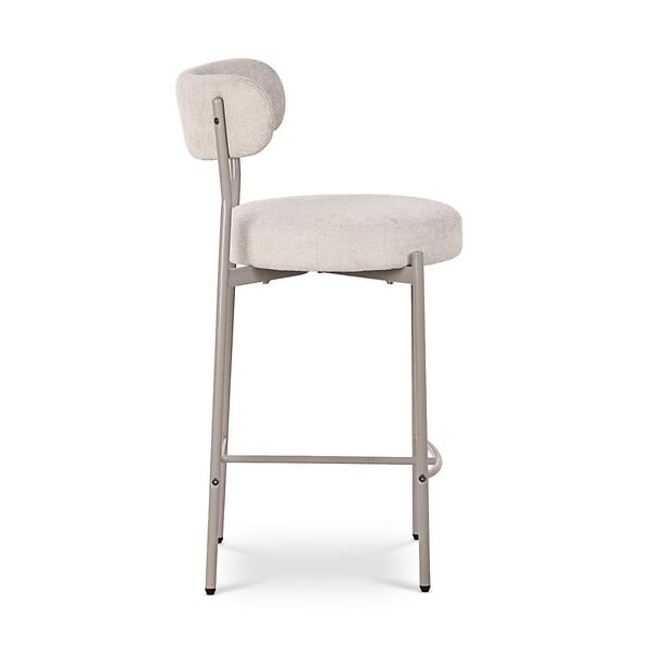 SICAAN - Sicaan Lot de 2 tabourets de Bar Contemporains GABY en Tissu Chenille Beige - large