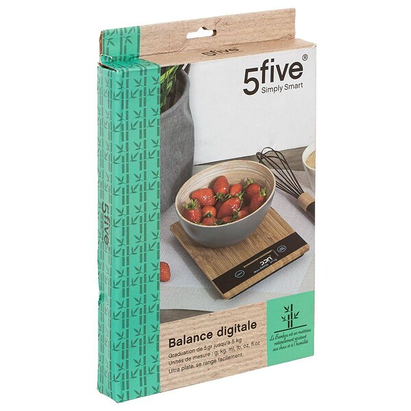 5 FIVE SIMPLY SMART - Balance digitale en bambou - large