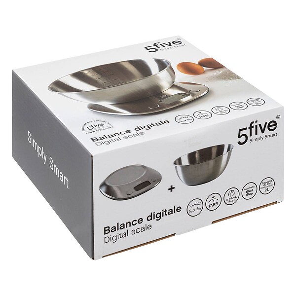 5 FIVE SIMPLY SMART - Balance digitale avec bol en inox - large