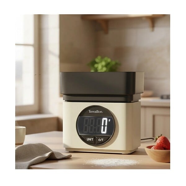 TERRAILLON - Balance De Cuisine électronique 5kg-1g Crème - BA22MYTHICCREME - large