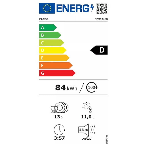 FAGOR - Lave-vaisselle 60cm 13 Couverts 46db Tout Intégrable - FLVI1346D - large