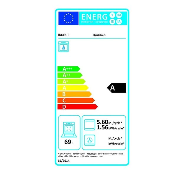 INDESIT - Cuisinière Gaz 69l 4 Feux Noir - I6GGKCB - large