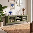 SICAAN - Sicaan Meuble TV Industriel en métal Vert Olive 160 cm 2 Portes en Verre cannelé - Come - vignette
