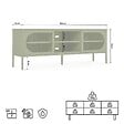 SICAAN - Sicaan Meuble TV Industriel en métal Vert Olive 160 cm 2 Portes en Verre cannelé - Come - vignette