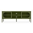 SICAAN - Sicaan Meuble TV Industriel en métal Vert Olive 160 cm 2 Portes en Verre cannelé - Come - vignette