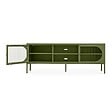 SICAAN - Sicaan Meuble TV Industriel en métal Vert Olive 160 cm 2 Portes en Verre cannelé - Come - vignette