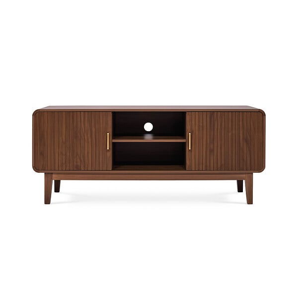 SICAAN - Sicaan Meuble TV MILO couleur bois de noyer style rétro - large