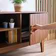 SICAAN - Sicaan Meuble TV MILO couleur bois de noyer style rétro - vignette