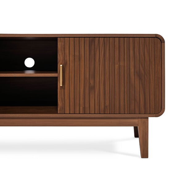 SICAAN - Sicaan Meuble TV MILO couleur bois de noyer style rétro - large