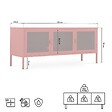 SICAAN - Sicaan Meuble TV Industriel en métal 130 cm 3 Portes, Terracotta et Verre trempé Ezra - vignette
