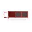 SICAAN - Sicaan Meuble TV Industriel en métal 130 cm 3 Portes, Terracotta et Verre trempé Ezra - vignette
