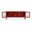 SICAAN - Sicaan Meuble TV Industriel en métal 130 cm 3 Portes, Terracotta et Verre trempé Ezra - vignette