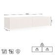 SICAAN - Sicaan Meuble TV suspendu 160cm beige à tasseaux - LEYA - vignette