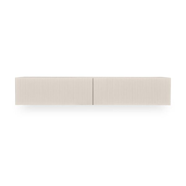 SICAAN - Sicaan Meuble TV suspendu 160cm beige à tasseaux - LEYA - large